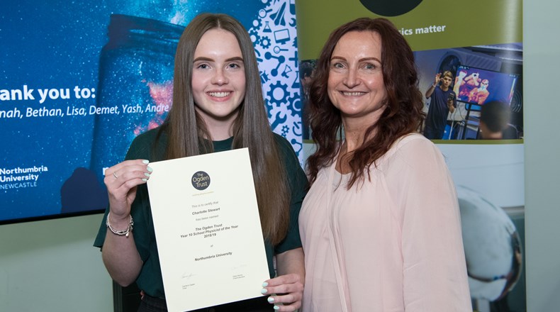 Charlotte and her Physics award